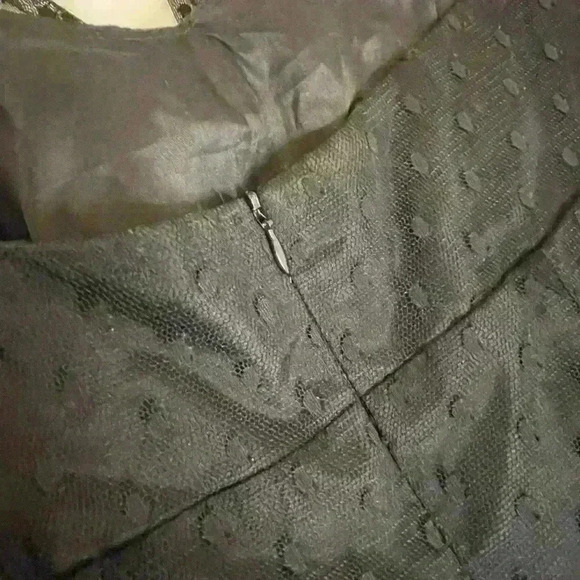 Vintage 90’s Betsy & Adam Halter Black Polka Dot  Tulle Midi Gothic Style Dress - Picture 6 of 9